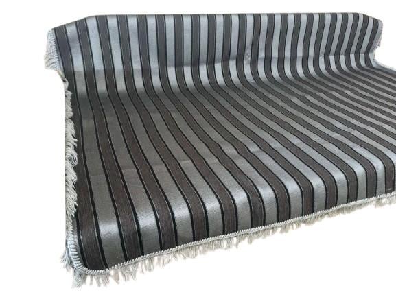 Комплект Дивандек Полоса полуторный из гобелена покрывало на кровать 150х200 см/накидки 70х150 см 2 шт. Черный (П4К-gobelen-new-006-03)