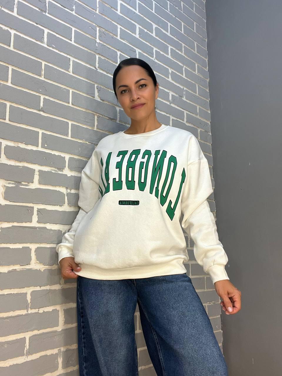 Світшот жіночий QUZEN 488 long beach фліс утеплений S Білий (873) - фото 5 Світшот жіночий QUZEN 488 long beach фліс утеплений S Білий (873) - фото 5