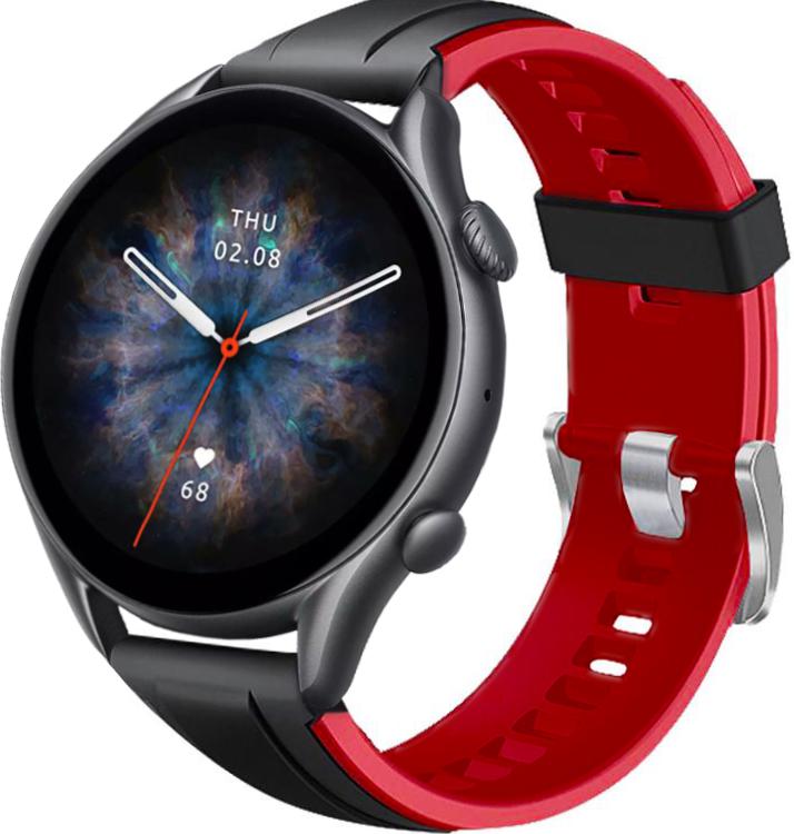 Ремешок Coholl для Amazfit GTR 3 Pro Black/Red (25494-44)