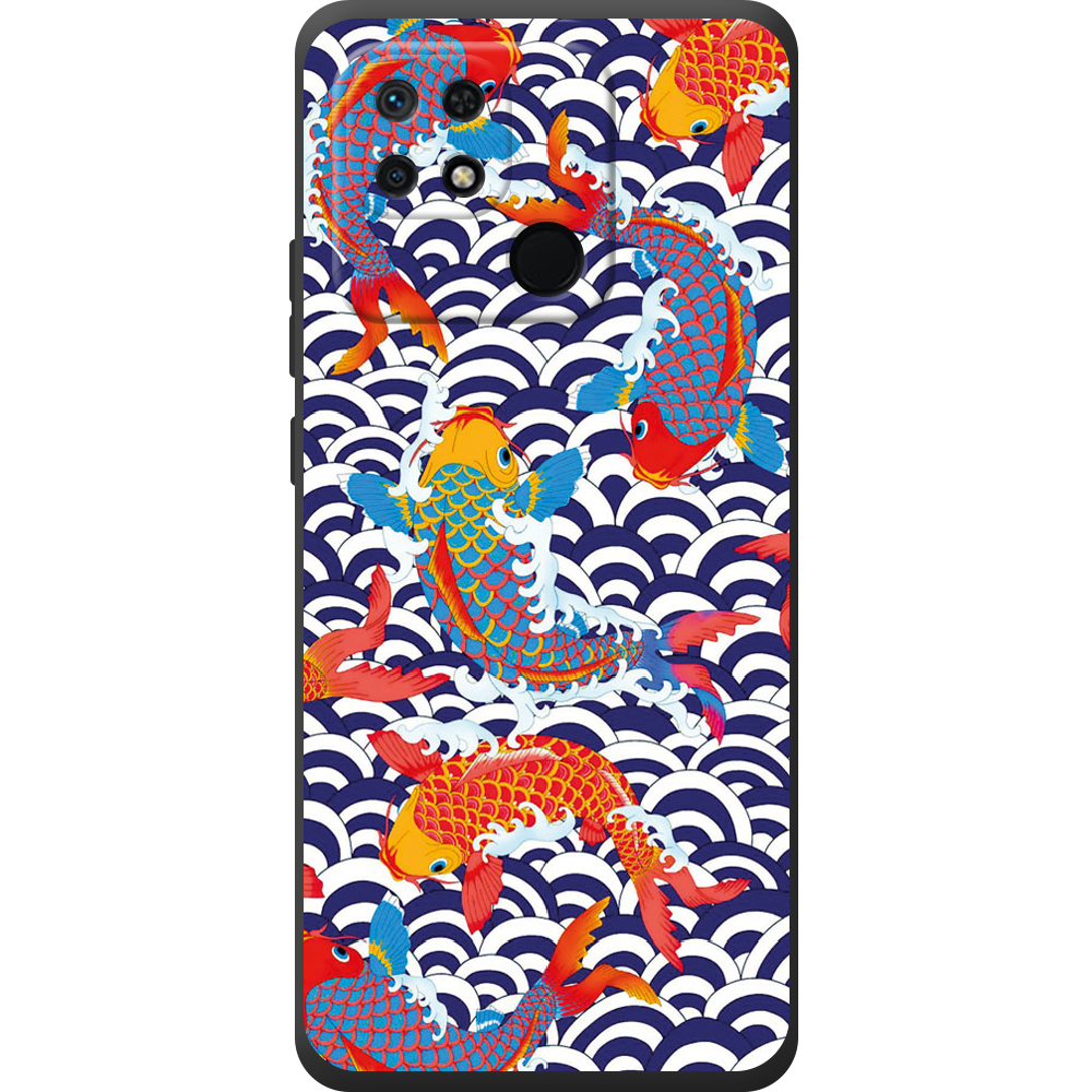 Чехол BoxFace Xiaomi Redmi 10C Koi Fish Черный силикон (44304-up2477-44307)