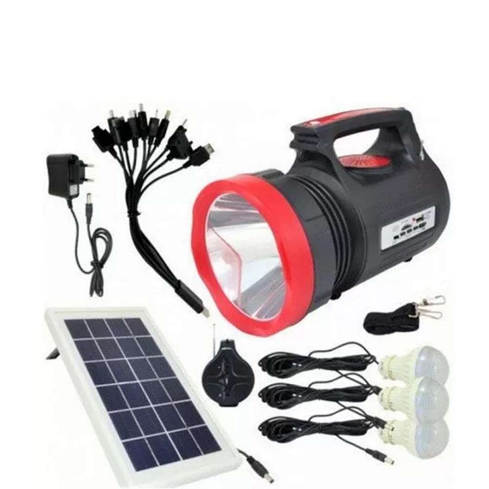 Фонарь кемпинговый переносной с солнечной панелью Luxury 1908 10W+22LED и FM радио (325179)