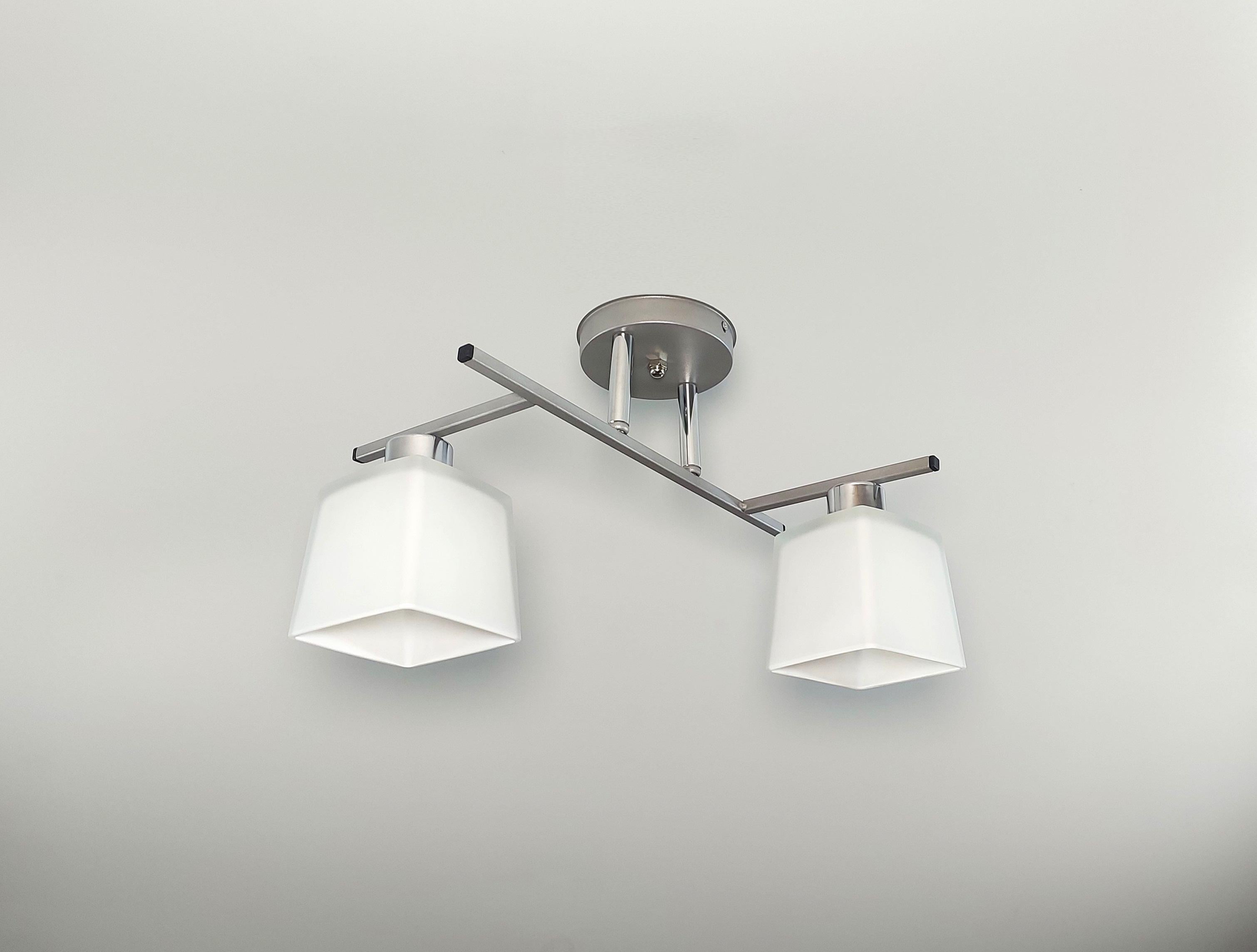 Люстра стельова Хай-тек 3280/2 на два плафона металева Сірий (22614099)