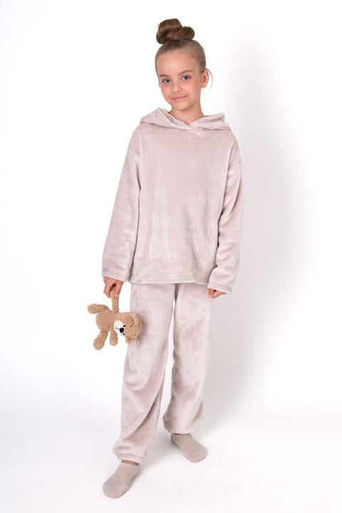 Піжама для дівчинки тепла Mevis 5112-02 вельсофт 122 см Бежевий