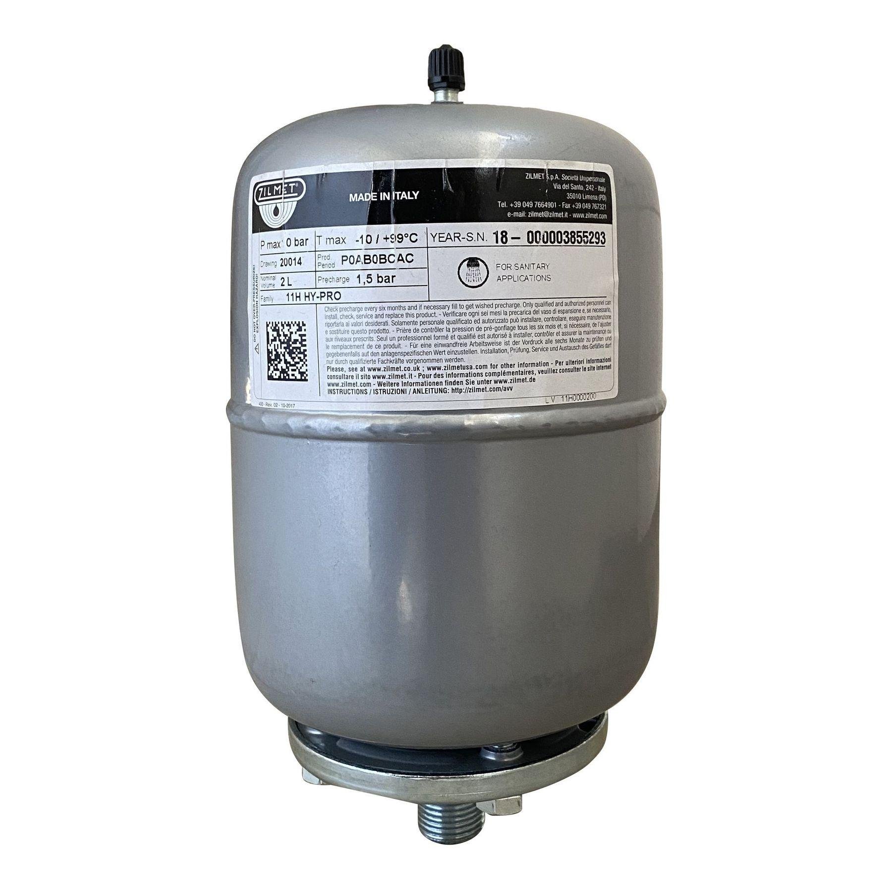 Гидроаккумулятор с сменной мембраной 2 л ZILMET HY-PRO 10 bar 11H0000200 (000015781)
