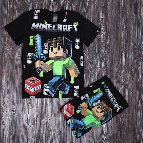 Костюм для хлопчика літній Minecraft Стів світиться у темряві 122 см (27132806)