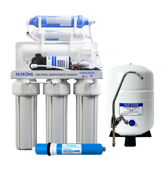Фільтр для води зворотний осмос 6 ступінчастий Filtrons Universal з помпою та мінералізатором
