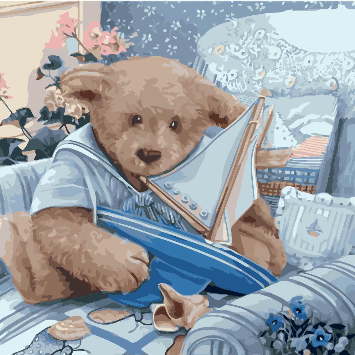 Картина по номерам Идейка "Плюшевый юнга" 40х40 см (KH2311)