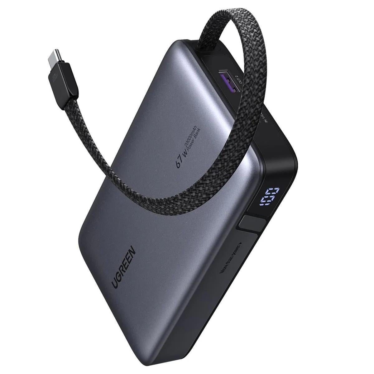 Повербанк для ноутбука UGREEN 20000 65W со встроенным Type C PD 3.0 QC 67W и быстрой зарядкой 20 В (PB556)