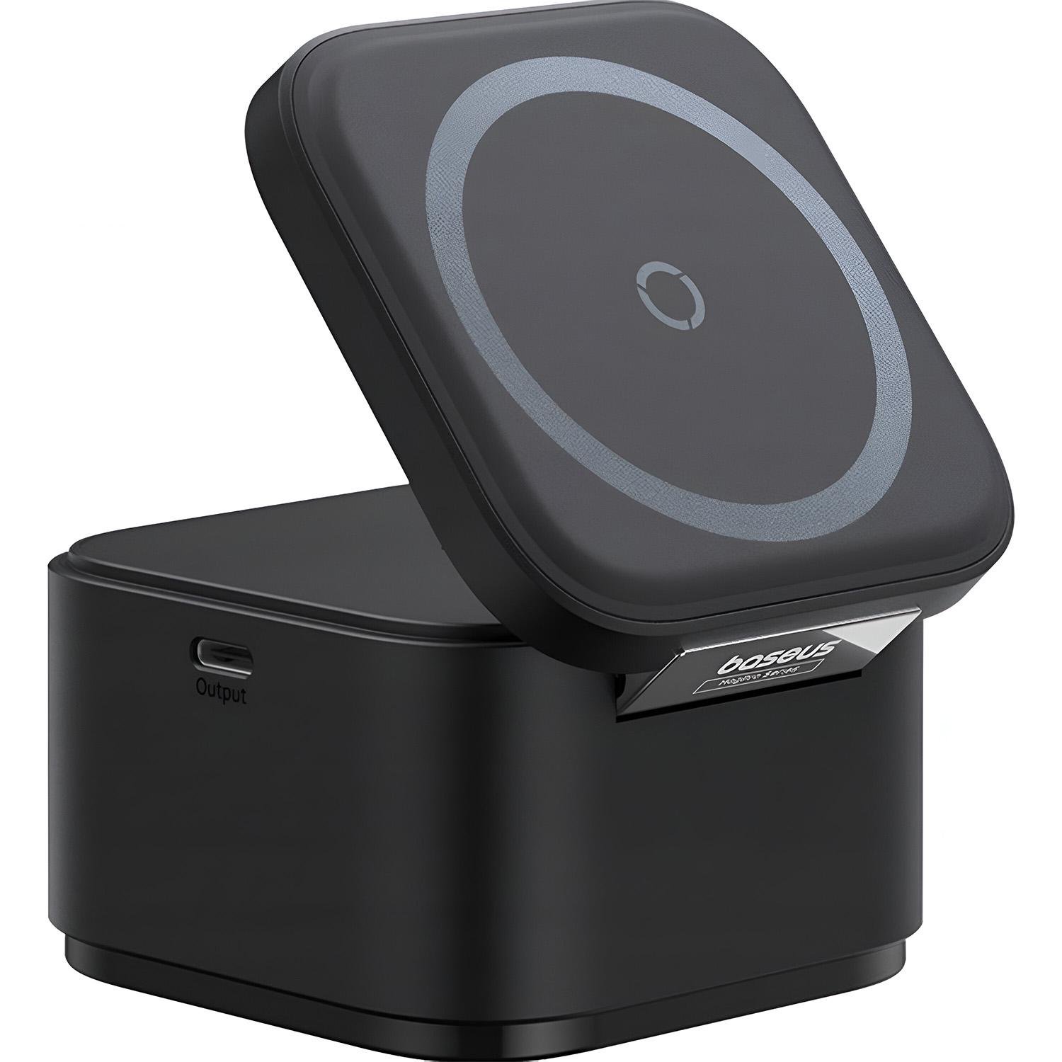 Зарядка бездротова BASEUS MagPro 2in1 Magnetic Wireless Charger 25W Cosmic Black (P10264100121-00)