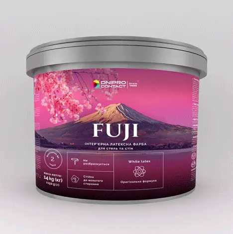 Краска интерьерная латексная Днепр-Контакт Fuji 14 кг В1 Белый (1772840595)