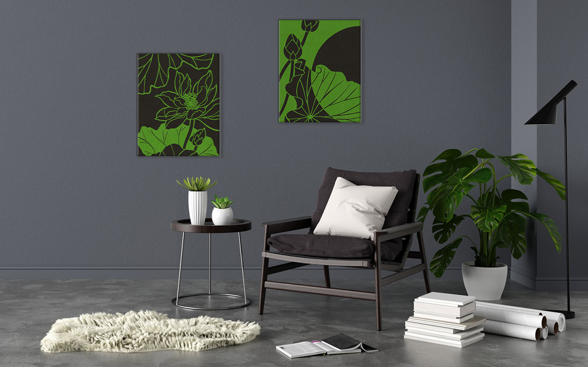 Набор картин по номерам с краской металлик Riviera Blanca Лотосы 2 шт. (ITR-044)