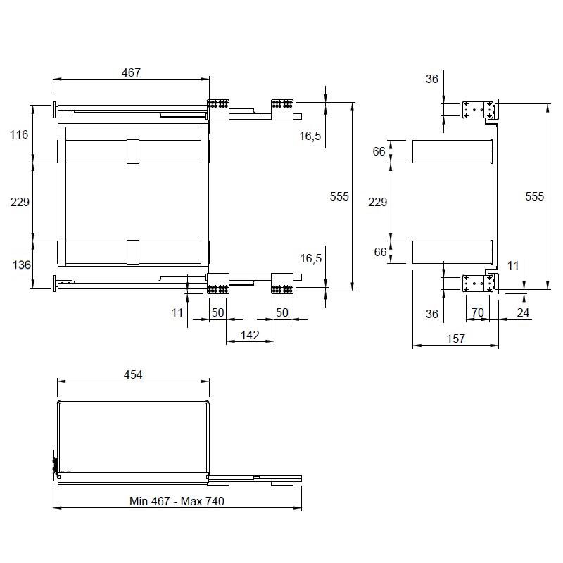 Карго Muller IRIS 2 полки с доводчиком 200 мм Графитовый (4409) - фото 6