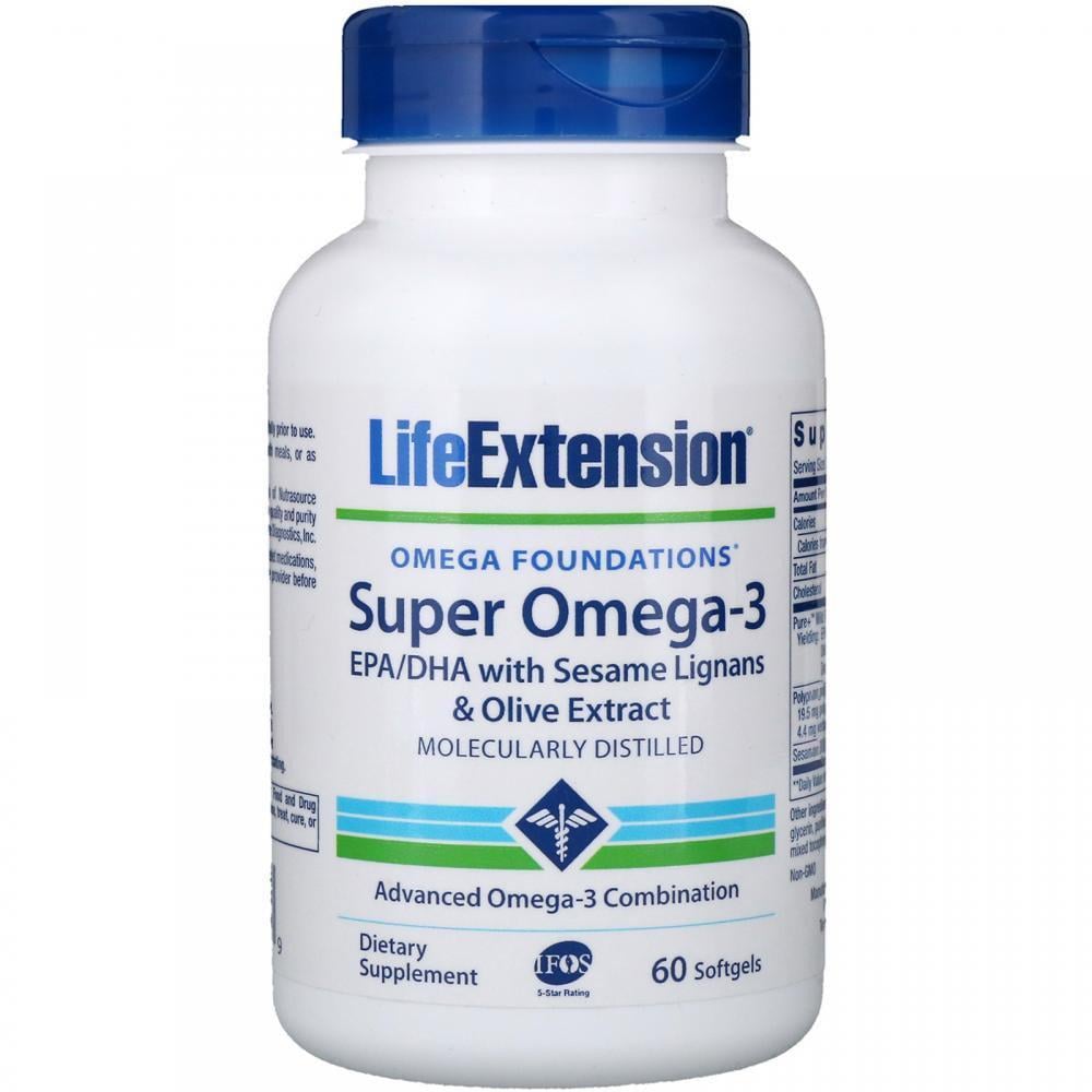 Омега-3 Life Extension Omega Foundations Super Omega-3 60 softgels