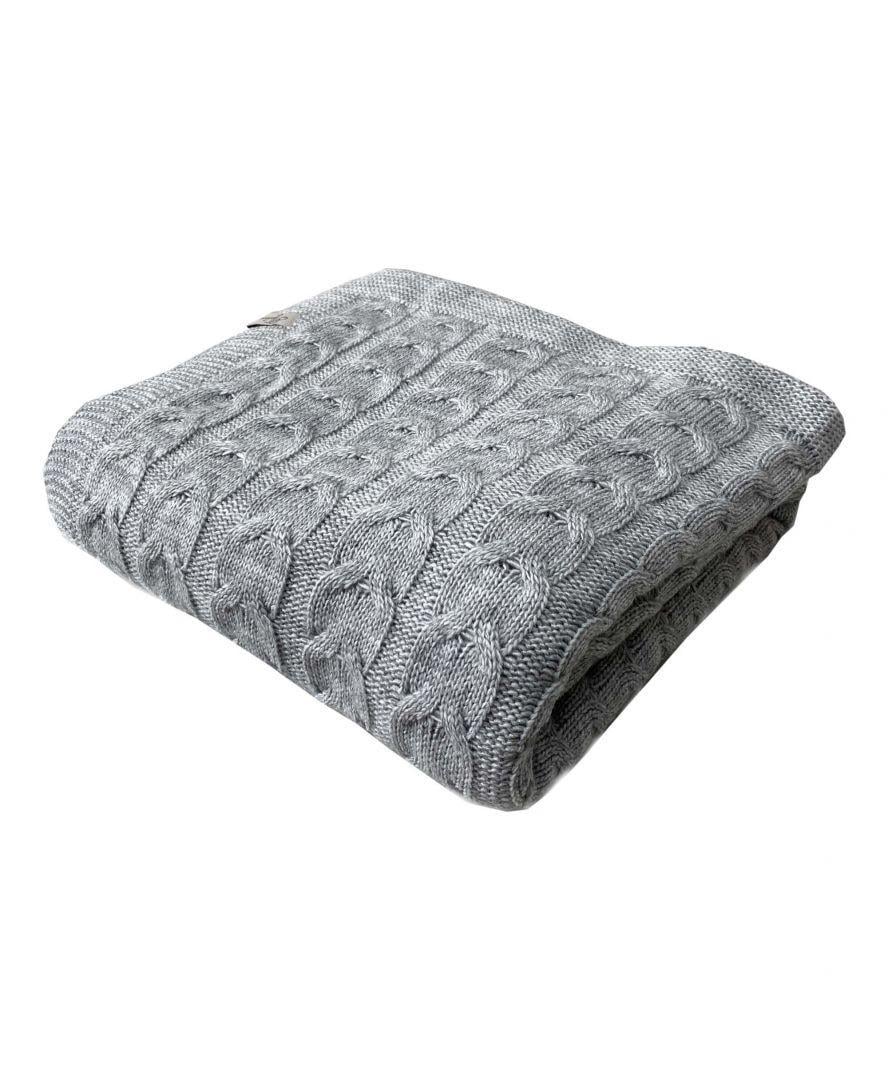 Плед Глория косы 190х220 см Серый (021227) - фото 1