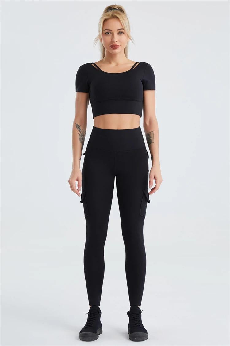 Топ-футболка с открытой спинкой S Черный (MHR01S)