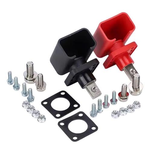 Корпусна силова клема для акумулятора LiFePO4 200А М8-М6 із захисною кришкою комплект 2 шт. (1831-1e3de)