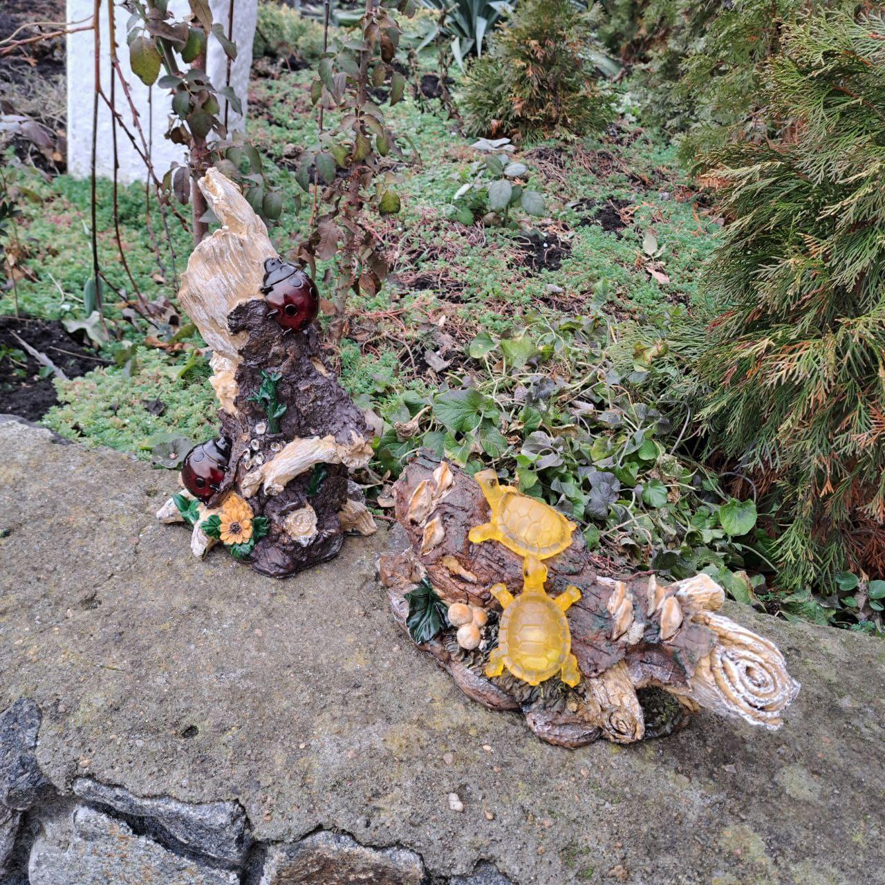 Набор светильников садовых Божья коровка и Черепахи на коряге на солнечной батарее (4241) - фото 3