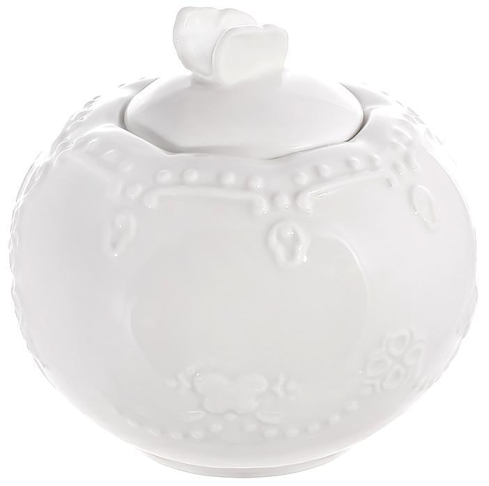 Сахарница фарфоровая Белая Кружева 240 мл