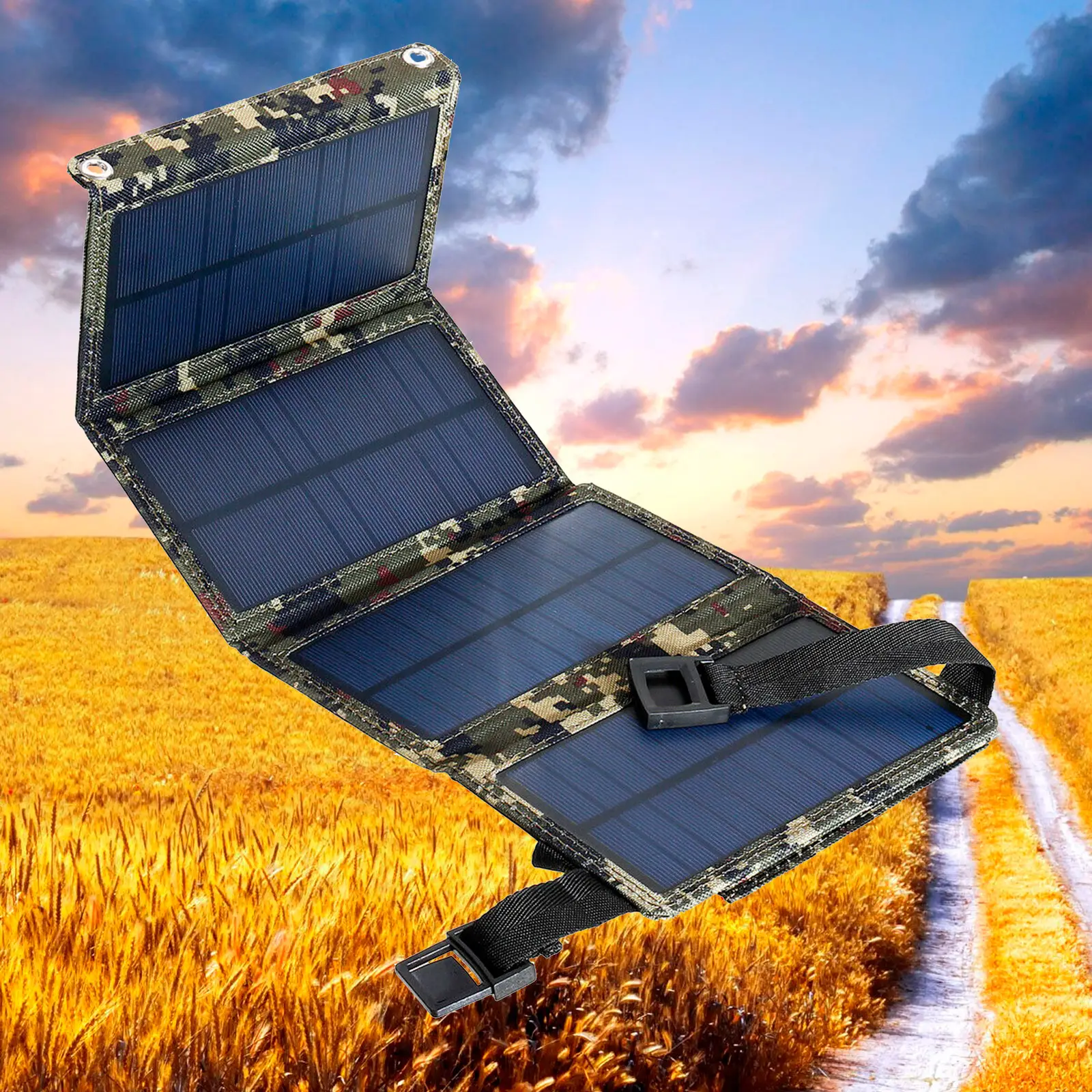 Складна сонячна панель AiPower PowerMe Solar Charger 20W Піксель (11328530) - фото 4