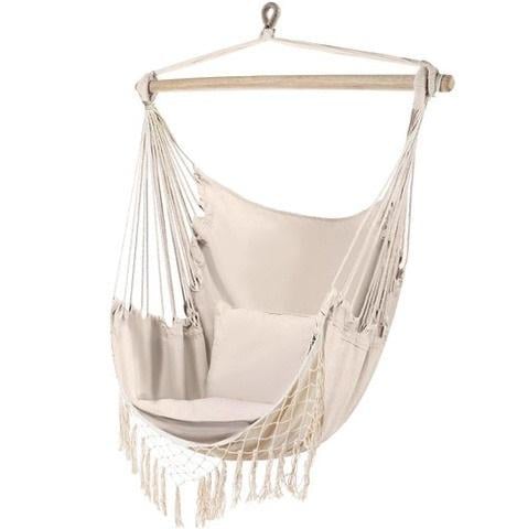 Гамак-кресло подвесной в бразильском стиле с подушками 130х125 см Бежевый