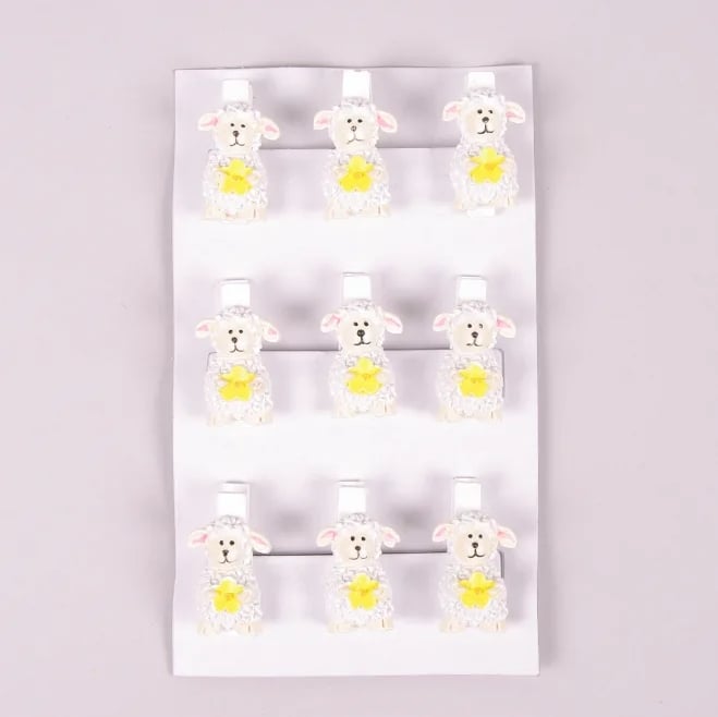 Декор на прищепке Flora Овечка 9 шт. (44207)