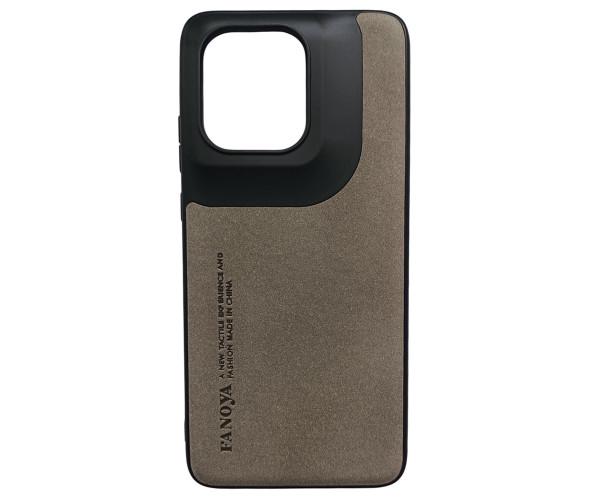 Кожаный чехол - накладка Fanoya для Motorola Edge 50 Neo Серый