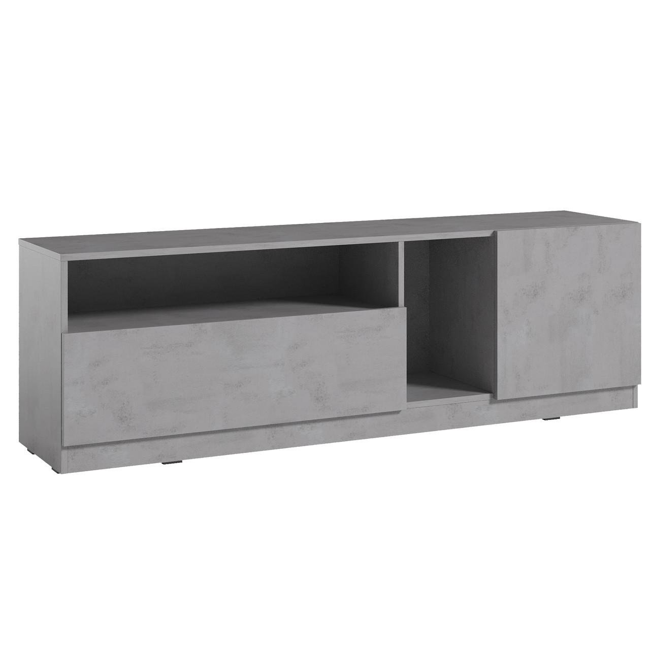 Тумба для ТВ Nikoshop Р-4 с 1 ящиком и дверцой 1600х370х500 мм Бетон Тефра