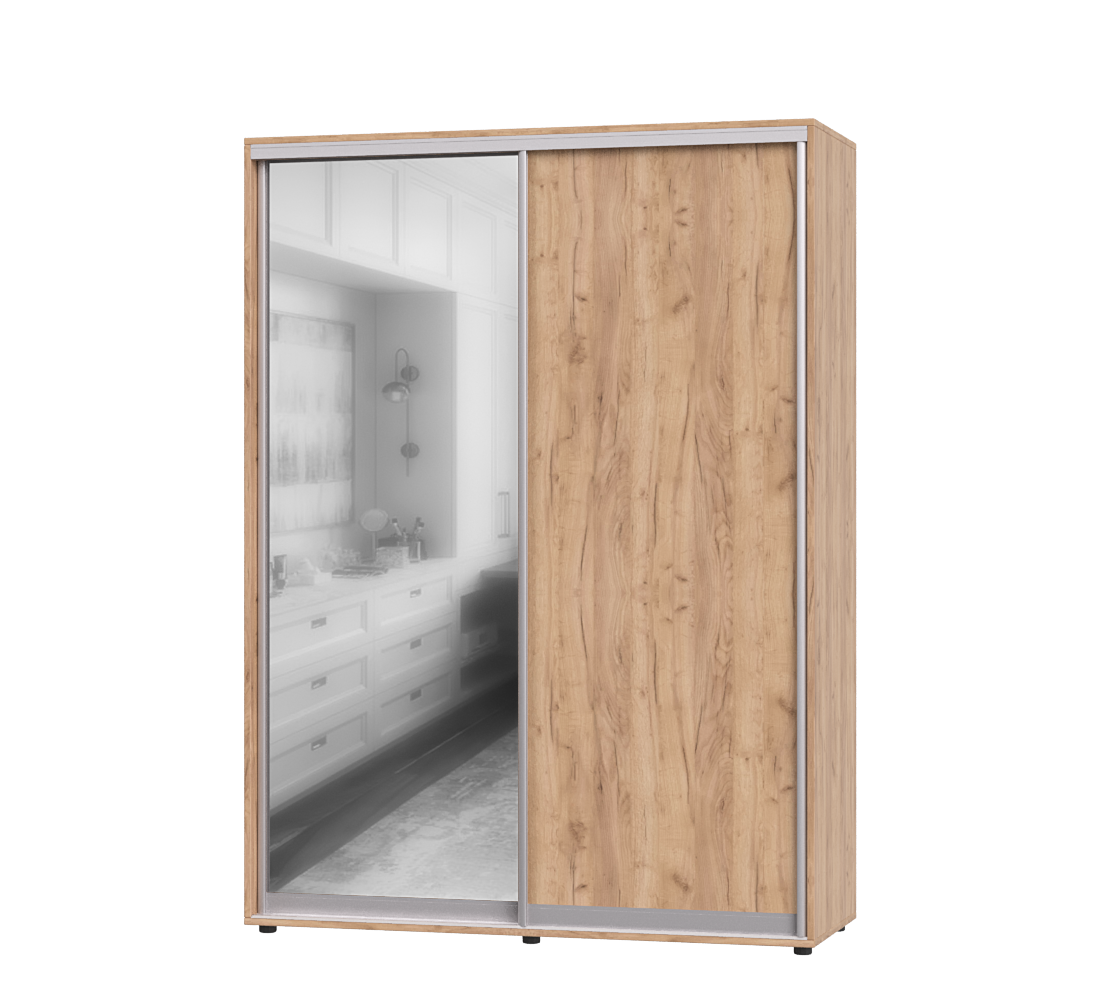 Шкаф-купе двухдверный Эверест ШК-02 160х60х220 см Дуб Крафт Золотой (07003)