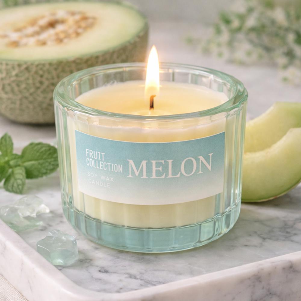Аромасвічка у скляному стакані з кришечкою Fruit Collection Диня 100 г 5x3,5 см (37-mel-118545)