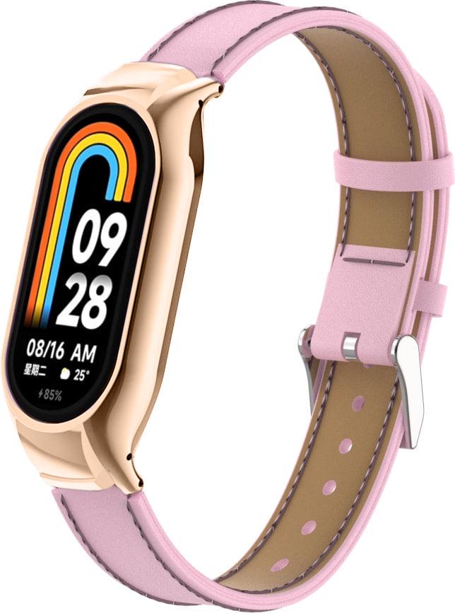 Ремінець шкіряний MultiColor для Mi Smart Band 8 Rose Gold (33571-27)