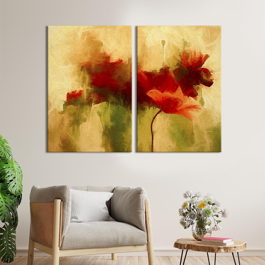 Картина на холсте Абстрактные дикие маки 165x122 см (970-2)