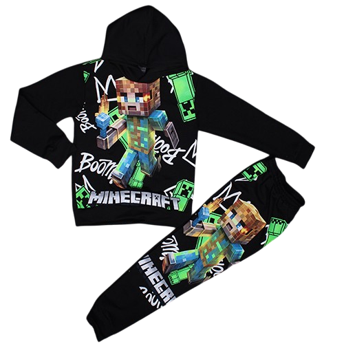 Спортивний костюм дитячий теплий Minecraft Alex тринитка з начосом/світиться у темряві 146 см (30223161)