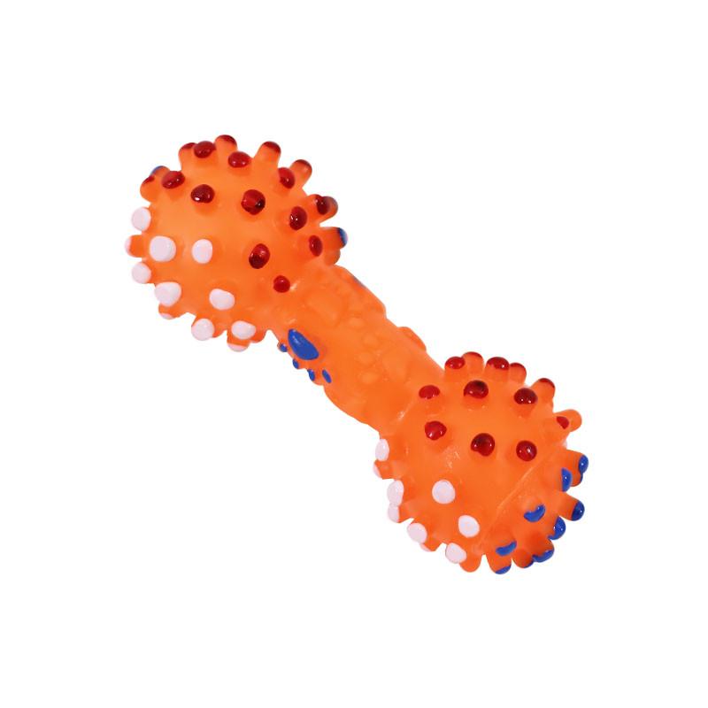 Игрушка для собак Taotaopets 065528 Кость Orange виниловая шипованная 11,5 см