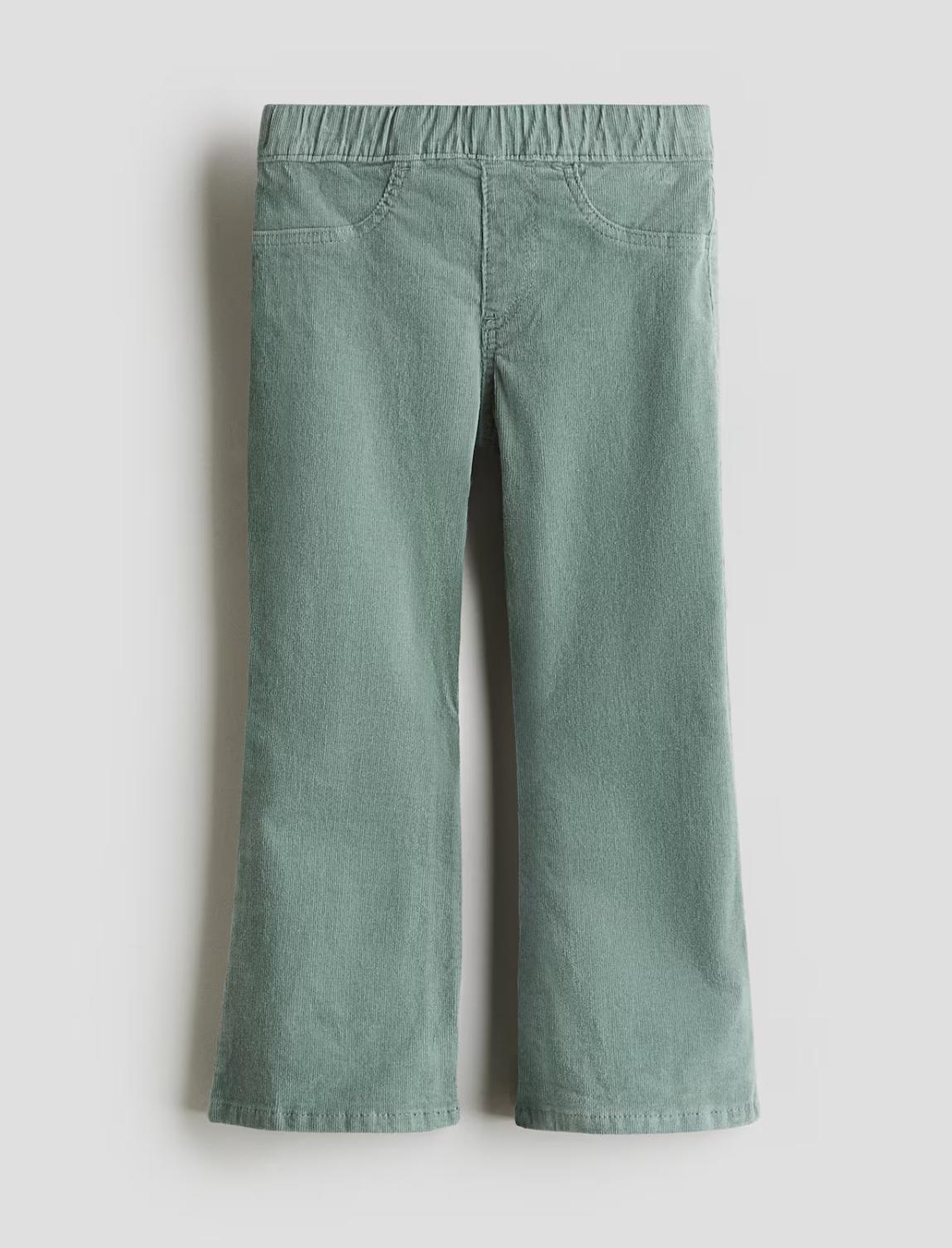 Брюки для девочки вельветовые H&M 134 см Зеленый (3040)