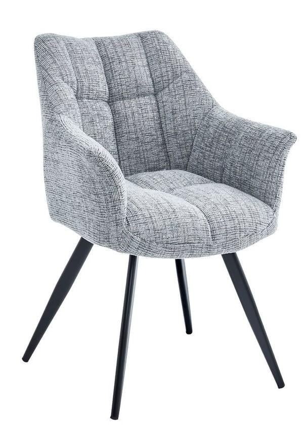 Кухонний стілець STEFAN з металевим каркасом Чорний/Світло-сірий (STEFANLGY)