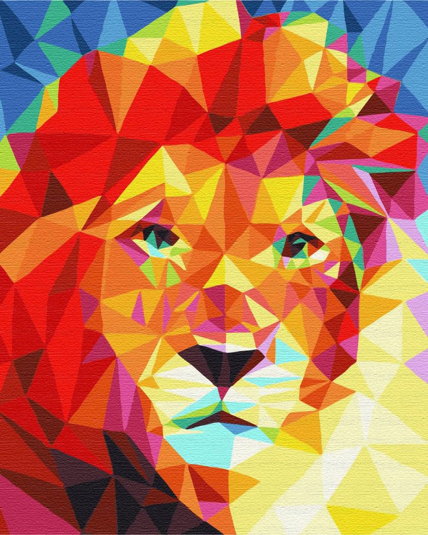 Картина по номерам Brushme Лев в мозаике 48x60 см (BS52251L)