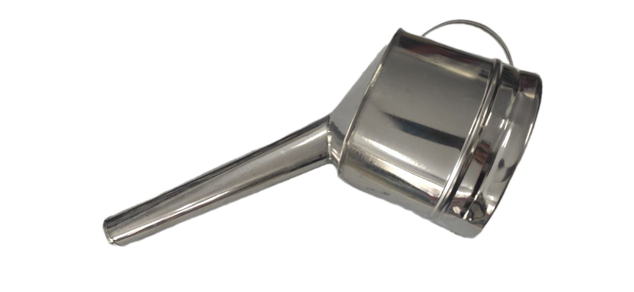 Лейка металлическая бензиновая с латунной сеткой ВАЗ 2105-07 носик косой d 25 мм (020432Б2)