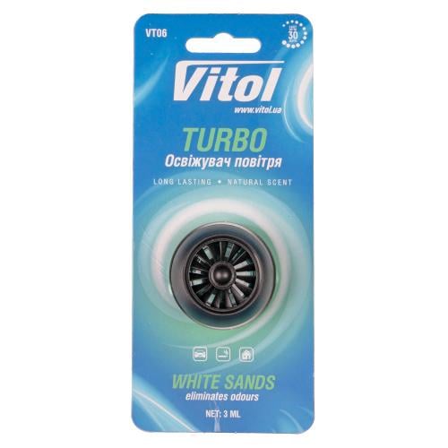 Освежитель воздуха Vitol Turbo White Sands на дефлектор (00000061572)