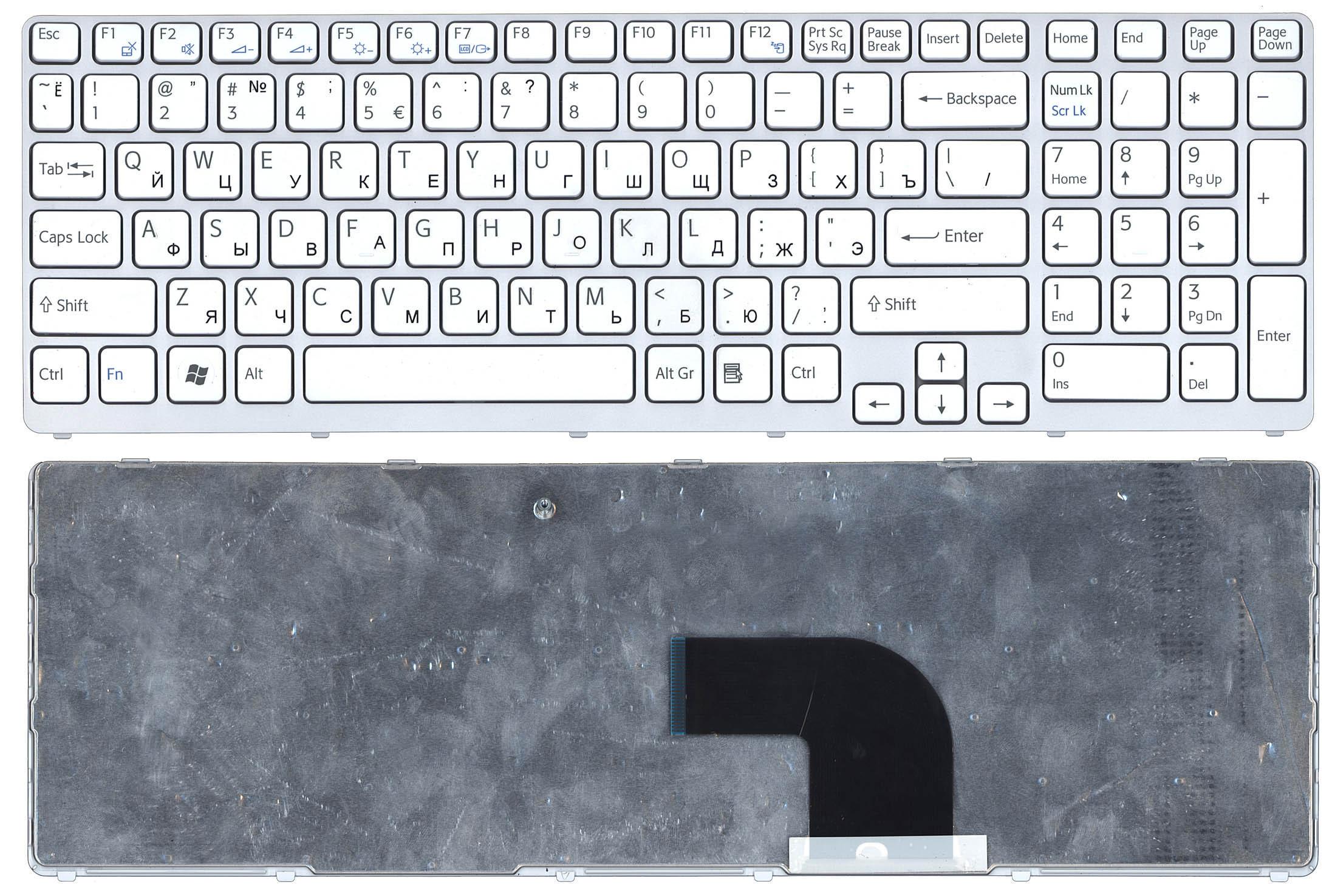 Клавіатура для ноутбука Sony Vaio SVE17 White Frame White Клавіатура для ноутбука Sony Vaio SVE17 White Frame White