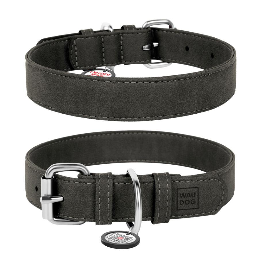 Ошейник для собак из искусственной кожи Waudog Eco с QR паспортом S 20 мм 30-39 см