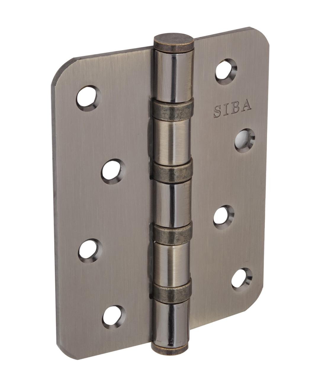 Петля дверна Siba універсальна радіусна 100 мм Антична бронза (R4 BB 4"х3"х3 мм FHP AB)