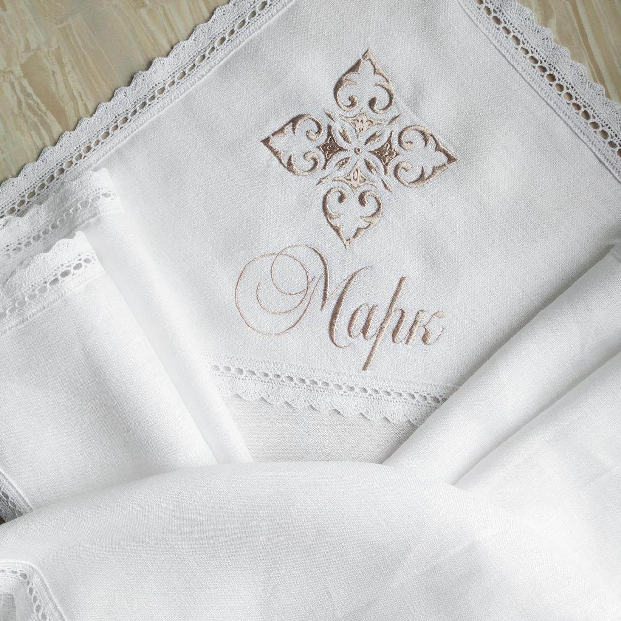 Крыжма для крещения именная Цветок льна и мешочки для локона и хранения (2190431043) - фото 9 Крыжма для крещения именная Цветок льна и мешочки для локона и хранения (2190431043) - фото 9