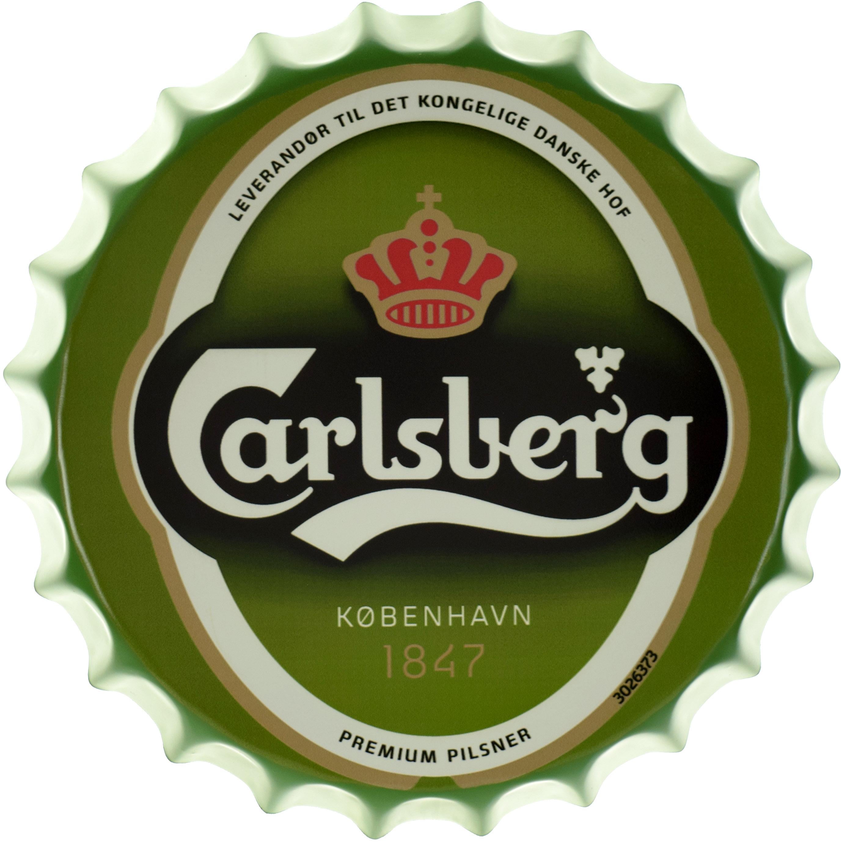 Табличка металлическая Carlsberg Logo крышка 35 см Табличка металлическая Carlsberg Logo крышка 35 см