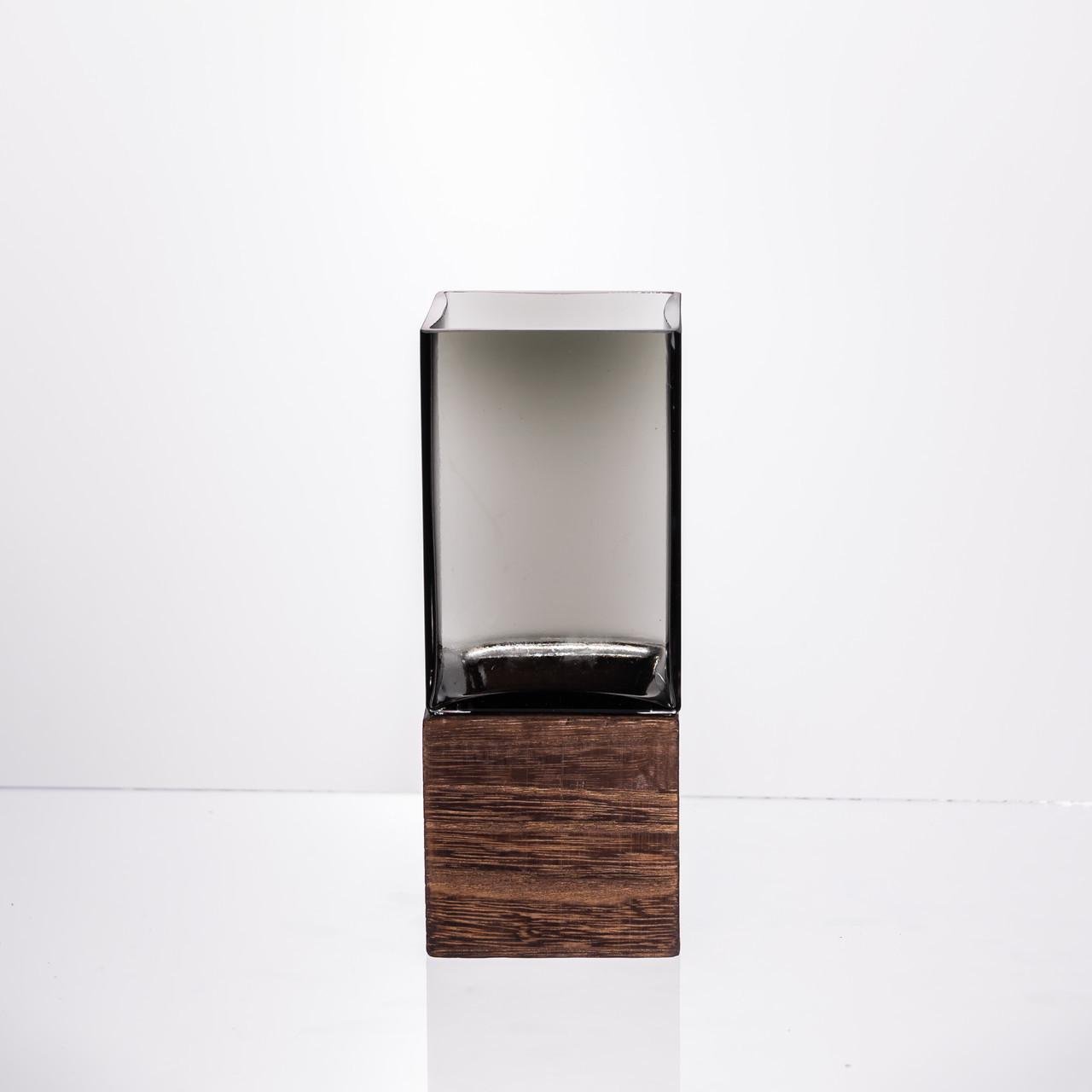 Ваза для цветов квадратная стеклянная декоративная 8х8х20 см (HP-19-160-1)