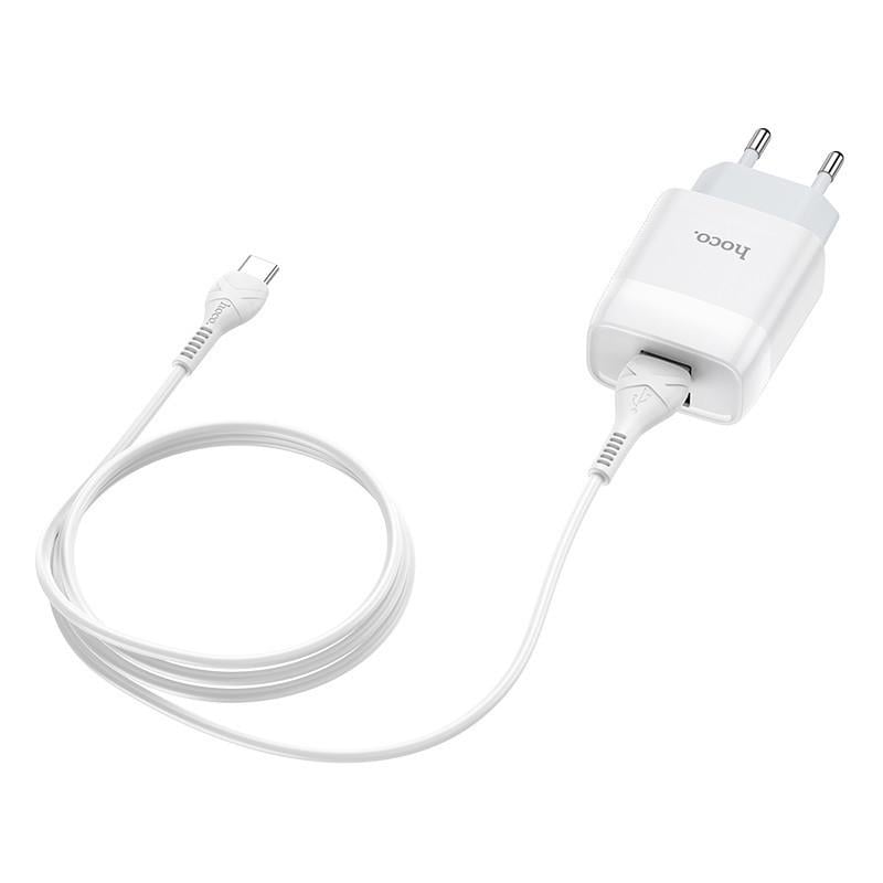 Зарядний пристрій мережевий Hoco C73A Glorious 2USB 2.4 A White