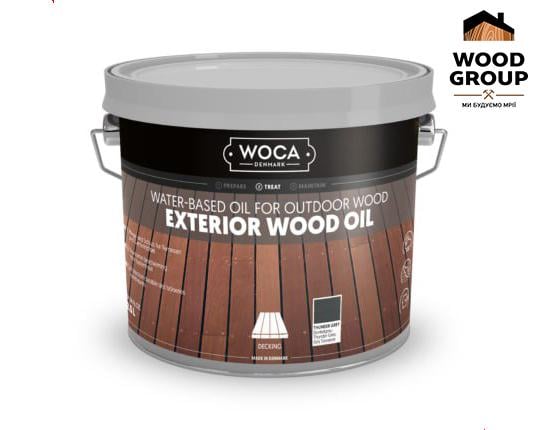 Олія для дерев'яних терас Woca Exterior wood Oil thunder 2,5 л Gray Грозово-сірий (17536383) - фото 3