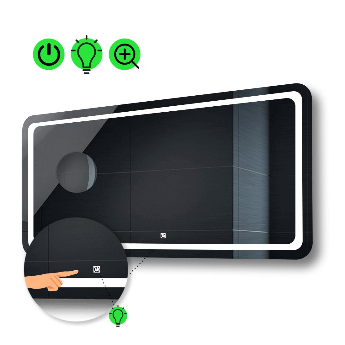 LED-зеркало 80x60 см с сенсором и увеличительной линзой без подсветки Anvi (Anvig33)