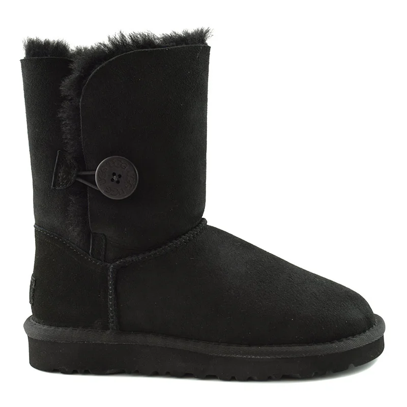 Уггі жіночі UGG Bailey Button Black Suede р. 36 Черный (6814)