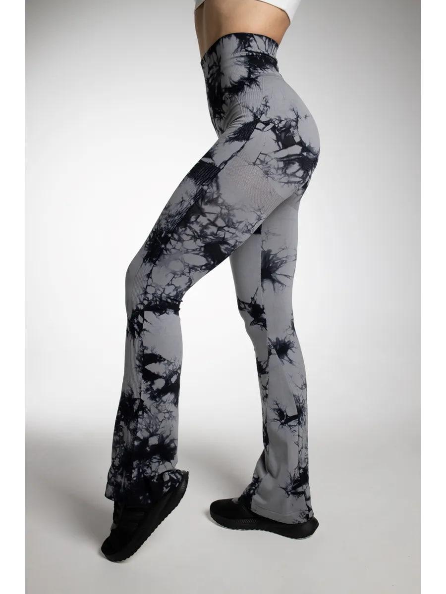 Лосини кльош для тренувань та повсякденного носіння Marble Push Up мармурові S Сірий (70135/S) - фото 3 Лосини кльош для тренувань та повсякденного носіння Marble Push Up мармурові S Сірий (70135/S) - фото 3