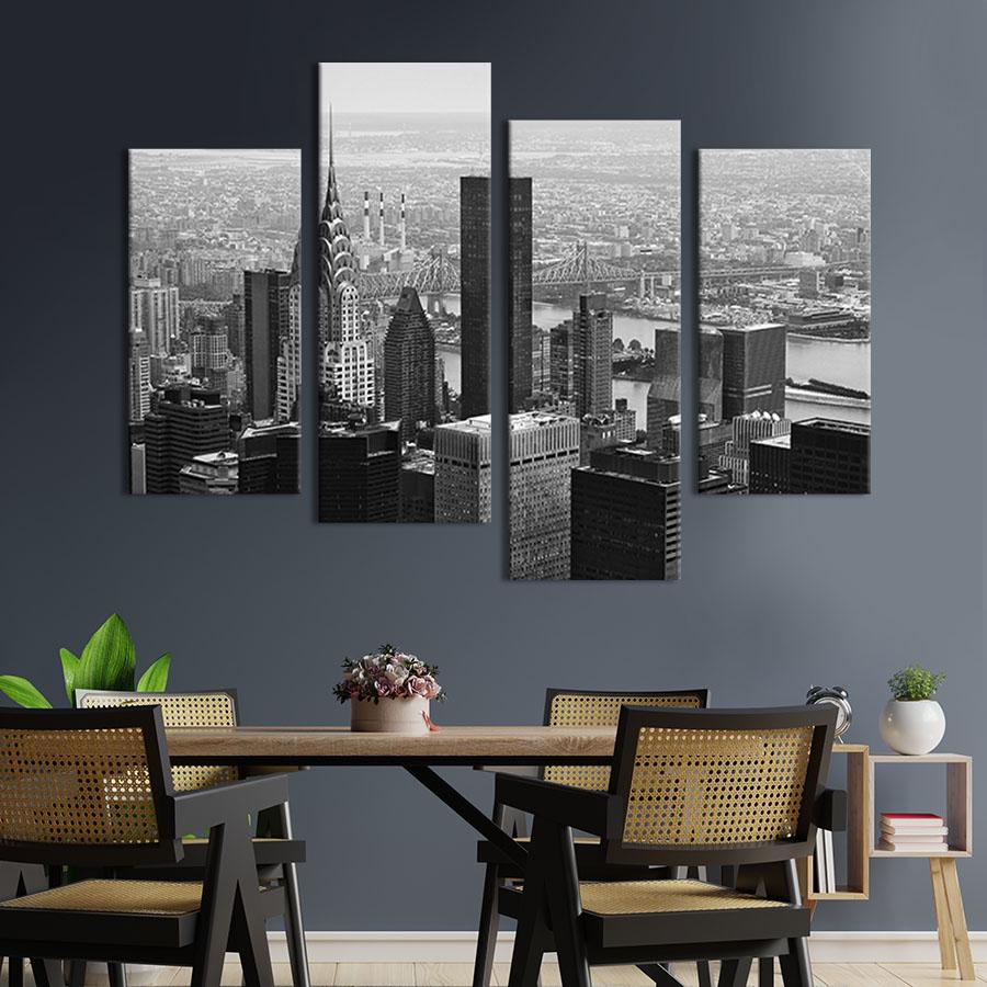Картина модульная из 4 частей Вид на Манхэттен L 129x90 см (363-42)